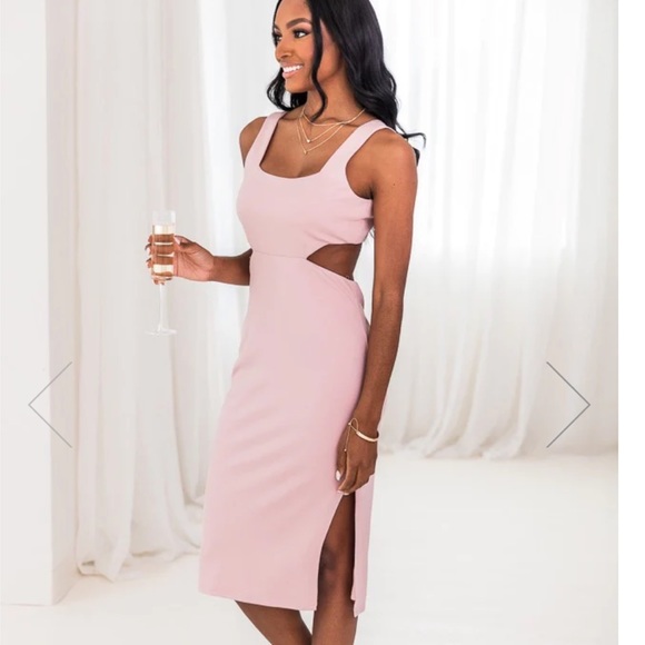 Women’s Pink Lily Marvelous Dance Cutout MIDI Dress - Picture 8 of 9